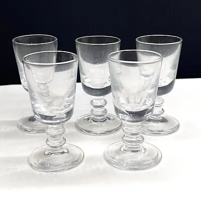 Buy 5 X Vintage Clear Glass Sherry / Port Glasses Set Elegant Glassware • 24.99£