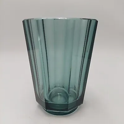 Buy Moser Art Deco Cut Glass Faceted Czech Bohemian Smoke Gray Vase • 157.96£