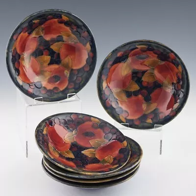 Buy Rare Set Of Six William Moorcroft Pomegranate Pattern Bowls C1930 • 695£