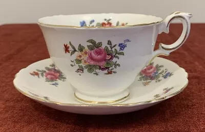 Buy Vintage Crown Staffordshire Large Floral Breakfast Cup & Saucer  • 5£