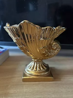 Buy Gold Shell Posy Vase Crown Devon • 45£