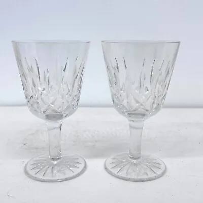 Buy Pair Of Vintage Clear Glass Wine Glasses Elegant Glassware Cut Design • 17.99£