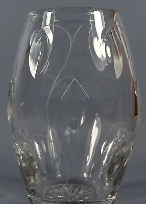 Buy John Luxton For Stuart Crystal, Vintage Leaf Design Modernist Glass Vase 1950s • 23.99£