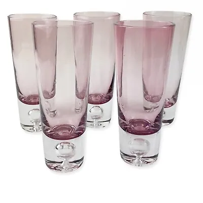 Buy Block Festival Amethyst Purple Vodka Double Shot Glasses Set Of 5 Bubble Base • 28.15£