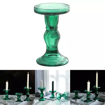Buy Retro Green Glass Candle Holder Candlestick For Party Wedding Dinner Table • 12.80£