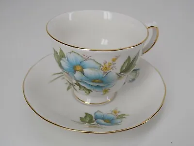 Buy Queen Anne Bone China, Made In England, Blue Floral Teacup And Saucer  • 11.37£