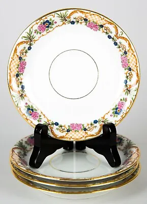 Buy Wm Guerin Limoges France Pattern GUE566 Saucer Set Of 4 Vintage Porcelain  • 24.08£