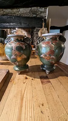 Buy Pair Antique Japanese Satsuma Vases • 59£