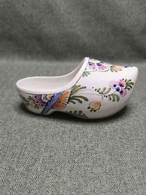 Buy Vintage Dutch Shoe And Ceramic Planter, Floral Design, White Lovely Piece 👌👌👟 • 13.99£