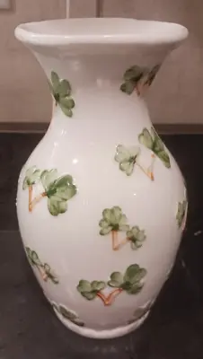 Buy Irish Pottery Embossed Shamrock Ceramic Flower Vase White Green 3 Leaf Clover 7  • 13.79£