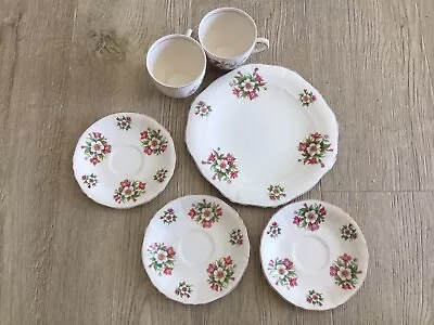 Buy Vinyage Retro Alfred Meakin Cups, Saucers & Cake Plate - Wild Rose Pattern • 3£