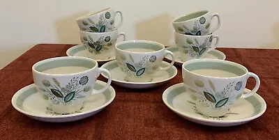 Buy Vintage Woods Ware Clovelly, 7 Cups In 2 Styles, 5 Saucers  • 10£