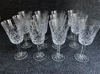 Buy Set Of 12 Czech Lead Crystal Water/Wine Glasses (1 Chipped At Base) • 110.29£