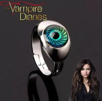 Buy Vampire Diaries: Silver Plated, Adjustable Size, Colour Changing Magic Eye Ring • 6.95£