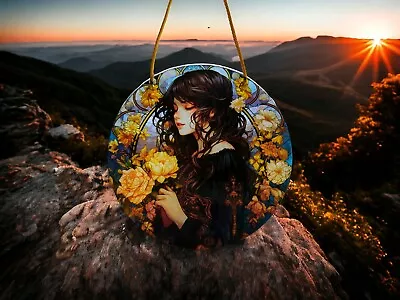 Buy 15cm Flower Lady Ready To Hang Acrylic Stained Glass Window Suncatcher  • 8.49£