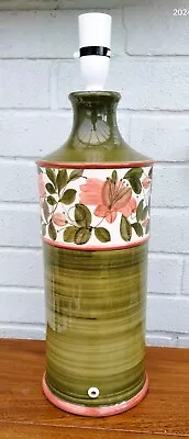Buy Vintage Jersey Pottery Tall Cylindrical Hand Painted Lamp Base • 39.99£