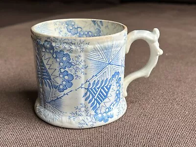 Buy Antique Swansea Pearlware Dillwyn Saxon Blue Mug With Geometric Pattern C1850 • 28£
