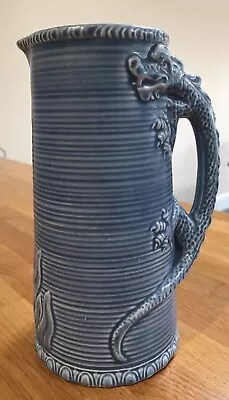 Buy SylvaC Matt Blue Dragon Handle Jug Vase 1116 Lovely Condition • 39.50£
