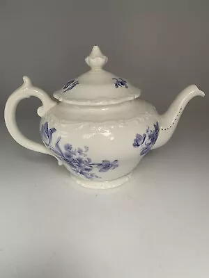 Buy Coalport Small Teapot White And Blue Floral (lid Holder Repaired) • 14£