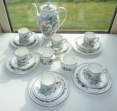 Buy Aynsley English China Pembroke Pattern 21 PC Coffee Set Coffee Pot Cups Saucers • 110£