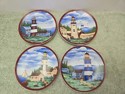 Buy Set Of 4 Collectible Seascape Lighthouse Theme 6  Decorative Plates • 11.38£