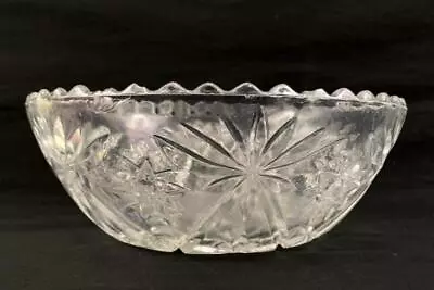 Buy Vintage Anchor Hocking 8 Inch Glass Serving Bowl Prescut Clear Flawed • 7.68£