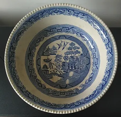 Buy Large Antique 'Warranted Staffordshire Stone China' Blue Willow Wash Bowl • 29£