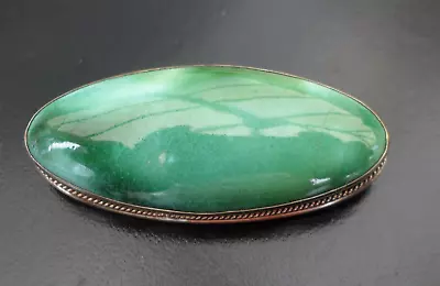 Buy Antique Kensington C&l Art Ware Ruskin Green Glazed Pottery Plaque Brooch Pin • 35£