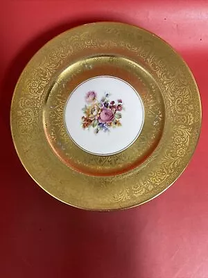 Buy Royal Bavarian Hutschenreuther Gold And Floral Dinner Plate - Set Of 6 • 151.56£