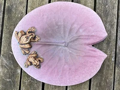 Buy Vintage Pottery Sculpture Bernard Rooke Signed Purple Lilly Pad With Frogs  • 20£