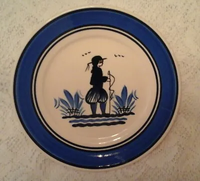 Buy Vintage Quimper French Pottery Plate Blue & White Breton Man Signed 7 1/4  • 20.86£