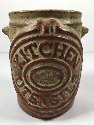 Buy Vintage Presingoll Studio Pottery Kitchen Utensil Jar Pot Kitchenalia • 12.99£