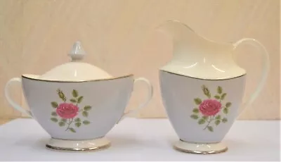 Buy Royal Doulton Chateau Rose H4940 Lilac Gray Pink Milk Jug Sugar Bowl Lid Lidded • 29£