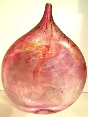 Buy  LARGE!! Isle Of Wight Studio Glass 'Azurene Pink' Lollipop Vase Harris Era 80's • 115£