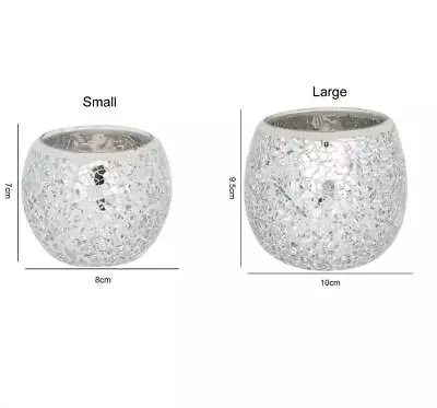 Buy Mosaic Tea Light Holder Crackle Glass Candle Holder Crazed Effect Gift • 9.95£