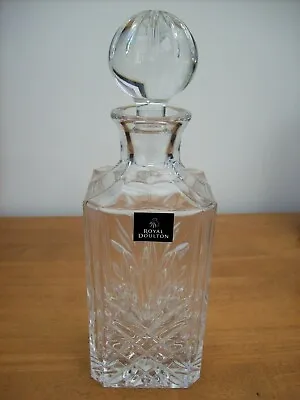 Buy ROYAL DOULTON CRYSTAL CIDESE  LARGE SQUARE WHISKY SPIRITS DECANTER NEW & Signed • 32.99£
