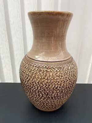 Buy Vintage Denby Bracken Beige Textured Sgraffito Large Statement Vase Fat Lava VGC • 21.95£