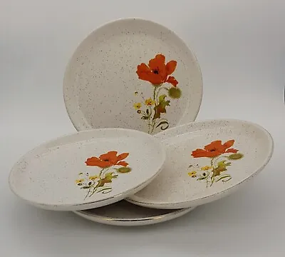 Buy 4 Rare And Discontinued Poppy Pattern Kernewek Pottery Cornwall  Cake Plates  • 20£