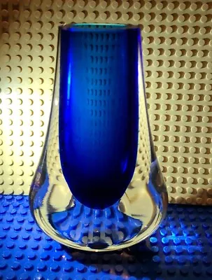 Buy Whitefriars 1970's  Teardrop Kingfisher Blue Glass Vase. Vintage Collectable  • 32£