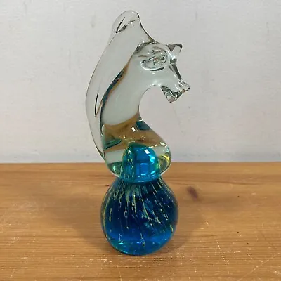 Buy Vintage Mdina Glass Seahorse Paperweight Knight Chess Piece Horse Signed On Base • 8.99£