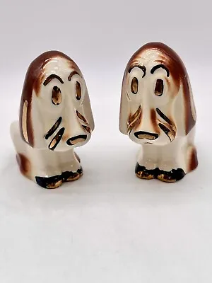 Buy 2 Vintage Ceramic Hound Dog Figurines Japan 5in • 17.33£