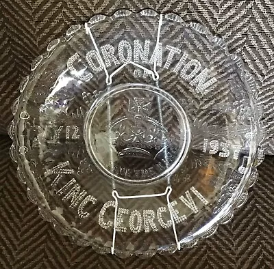 Buy Coronation Of King George Vi Commemorative Glass Plate/dish,excellent Condition • 29.99£