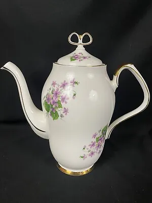 Buy Windsor England Bone China Full Size Tall Teapot.  Lavender Purple Floral • 37.95£