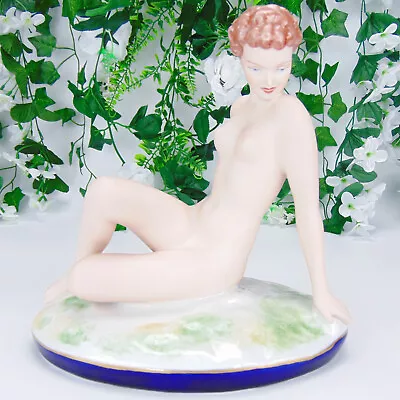 Buy Vintage Royal Dux Figurine Nude Seated Lady - Matte Porcelain Sculpture 23cm • 269.99£