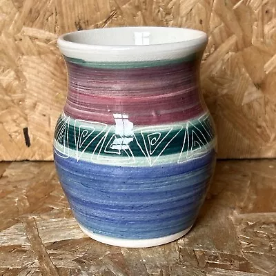 Buy Vintage 1950s Jo Lester Isle Of Wight Ventor Studio Pottery Pink Blue Vase 11cm • 9.99£