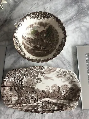 Buy Vintage Bone China Johnson Brothers Cotswold Platter+heritage Hall Bowl Chiped • 2£