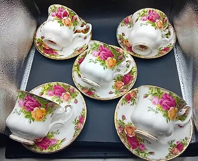Buy Royal Albert Old Country Roses 5 Coffee Cups & Saucers New Vintage England • 23£