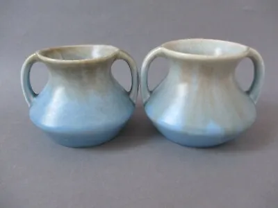 Buy  Pair Of Vintage / Antique Devonmoor Studio Art Pottery Vases Twin-Handled Pots  • 15.95£