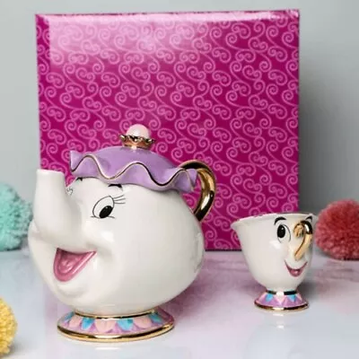Buy Beauty And The Beast Teapot Cartoon Mug Mrs Potts Chip Tea Pot Cup Set XMAS UK • 29.99£