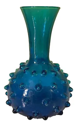 Buy Empoli Italy Art Glass Vase Blue Hobnail Spikey Vintage 1960s, 7.25”T X 4.75”W • 30.74£
